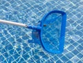 Cleaning and maintenance swimming pool with cleaning net, blue s Royalty Free Stock Photo