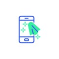 Cleaning mobile phone icon vector