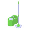 Cleaning mop icon isometric vector. Clean bucket Royalty Free Stock Photo