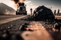 cleaning of old asphalt road repair Generative AI