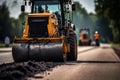 cleaning of old asphalt road repair Generative AI