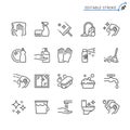 Cleaning outline icon set