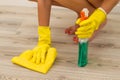 Cleaning parquet Royalty Free Stock Photo
