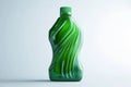 A cleaning product, a green laundry detergent bottle, displayed in a panoramic view Royalty Free Stock Photo