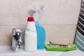 Cleaning products closeup Royalty Free Stock Photo