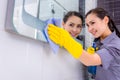 Cleaning in the restroom