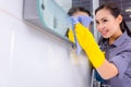 Cleaning in the restroom