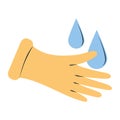 Cleaning, rubber gloves and drops water supplies tools equipment