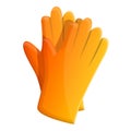 Cleaning rubber gloves icon, cartoon style