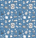 Cleaning seamless pattern. endless background, texture, wallpaper. Vector illustration Royalty Free Stock Photo