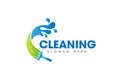 Cleaning Service Business Logo Design.. Window Squeegee Symbol Icon with Water Splash Isolated On Letter C