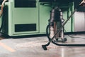 Cleaning service. dust removal with vacuum cleaner Royalty Free Stock Photo