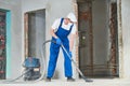 Cleaning service. dust removal with vacuum cleaner