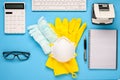 Cleaning service. Financial issues of a cleaning company: credit, investments, debts, earnings, etc Royalty Free Stock Photo