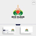 cleaning service house eco logo template vector illustration icon element