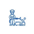 Cleaning service,houskeeping line icon concept. Cleaning service,houskeeping flat vector symbol, sign, outline Royalty Free Stock Photo