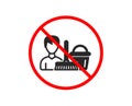 Cleaning service icon. Bucket with mop. Vector