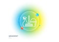 Cleaning service icon. Spray, bucket and mop. Gradient blur button. Vector Royalty Free Stock Photo