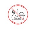 Cleaning service icon. Spray, bucket and mop. Vector Royalty Free Stock Photo