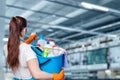 Cleaning service in industrial premises Royalty Free Stock Photo