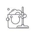 Cleaning service line icon concept. Cleaning service vector linear illustration, symbol, sign Royalty Free Stock Photo