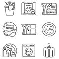 Cleaning service line icons