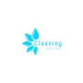 Cleaning service logo, blue fresh water drops disposition in a circle, clean home icon Royalty Free Stock Photo