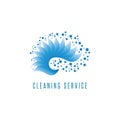 Cleaning service logo gradient sea wave water blue droplets graphic shape design element