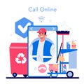 Cleaning service online service or platform. Cleaning staff