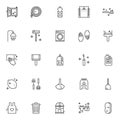 Cleaning service outline icons set