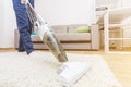 Cleaning service with professional equipment during work. professiona carpet dry cleaning, sofa dry cleaning, window and floor Royalty Free Stock Photo