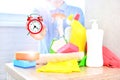 Cleaning service. Saving time with cleaning service company concept. Royalty Free Stock Photo