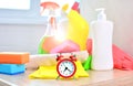 Cleaning service. Saving time with cleaning service company concept Royalty Free Stock Photo