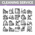 Cleaning Service Tool Collection Icons Set Vector Royalty Free Stock Photo