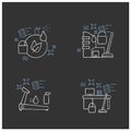 Cleaning services chalk icons set