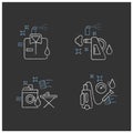 Cleaning services chalk icons set