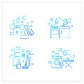 Cleaning services gradient icons set Royalty Free Stock Photo