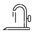 Cleaning, sink tap water drops domestic hygiene line style icon