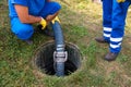 Cleaning sludge from septic system Royalty Free Stock Photo