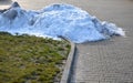 Cleaning snow from large areas of parking lots and squares is better to melt on piles off the lawn. otherwise, mold will be formed