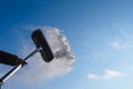 Cleaning snow shovel, throwing snow Royalty Free Stock Photo