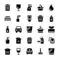 Cleaning Solid Icons Royalty Free Stock Photo