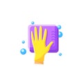 Cleaning sponge flat icon. Color illustration