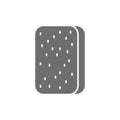 Cleaning sponge, washing sponge, professional cleaning supplies grey icon.