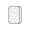 Cleaning sponge, washing sponge, professional cleaning supplies line icon.