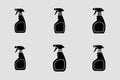Cleaning spray bottle solid icons set for household hygiene Royalty Free Stock Photo