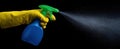 The cleaning spray bottle with a steady mist of disinfectant solution. AI generated image Royalty Free Stock Photo