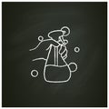 Cleaning sprayer chalk icon