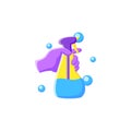 Cleaning sprayer flat icon. Color illustration