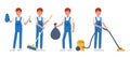 Cleaning staff character vector design no6